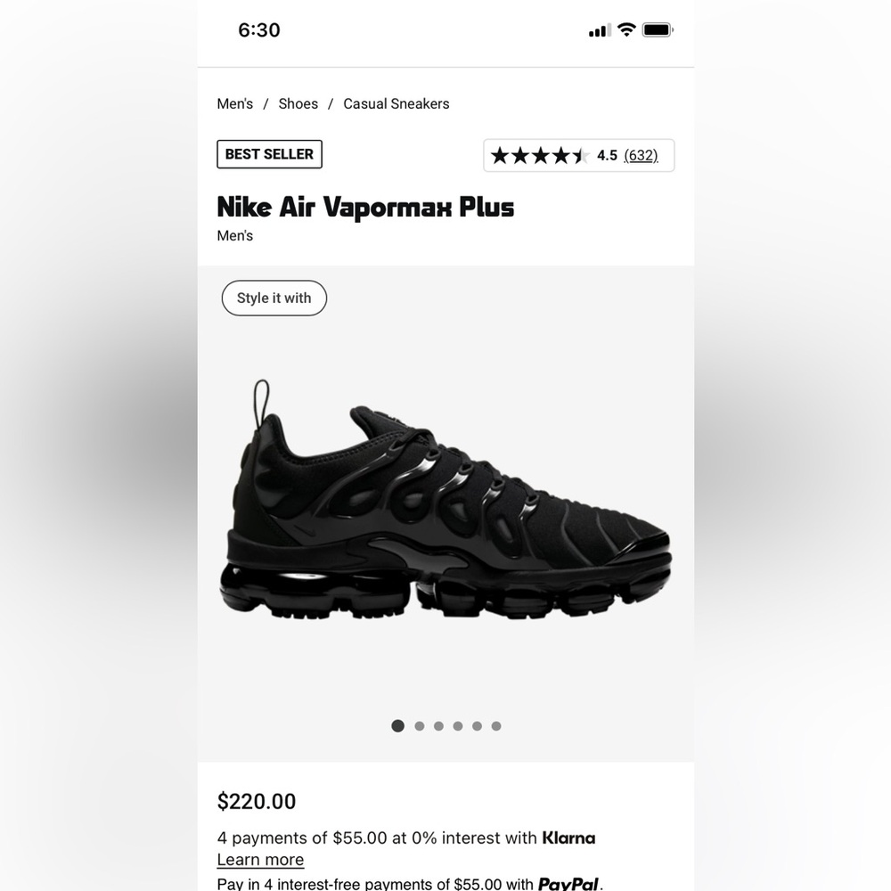 Nike Black Air Max Plus Sneakers